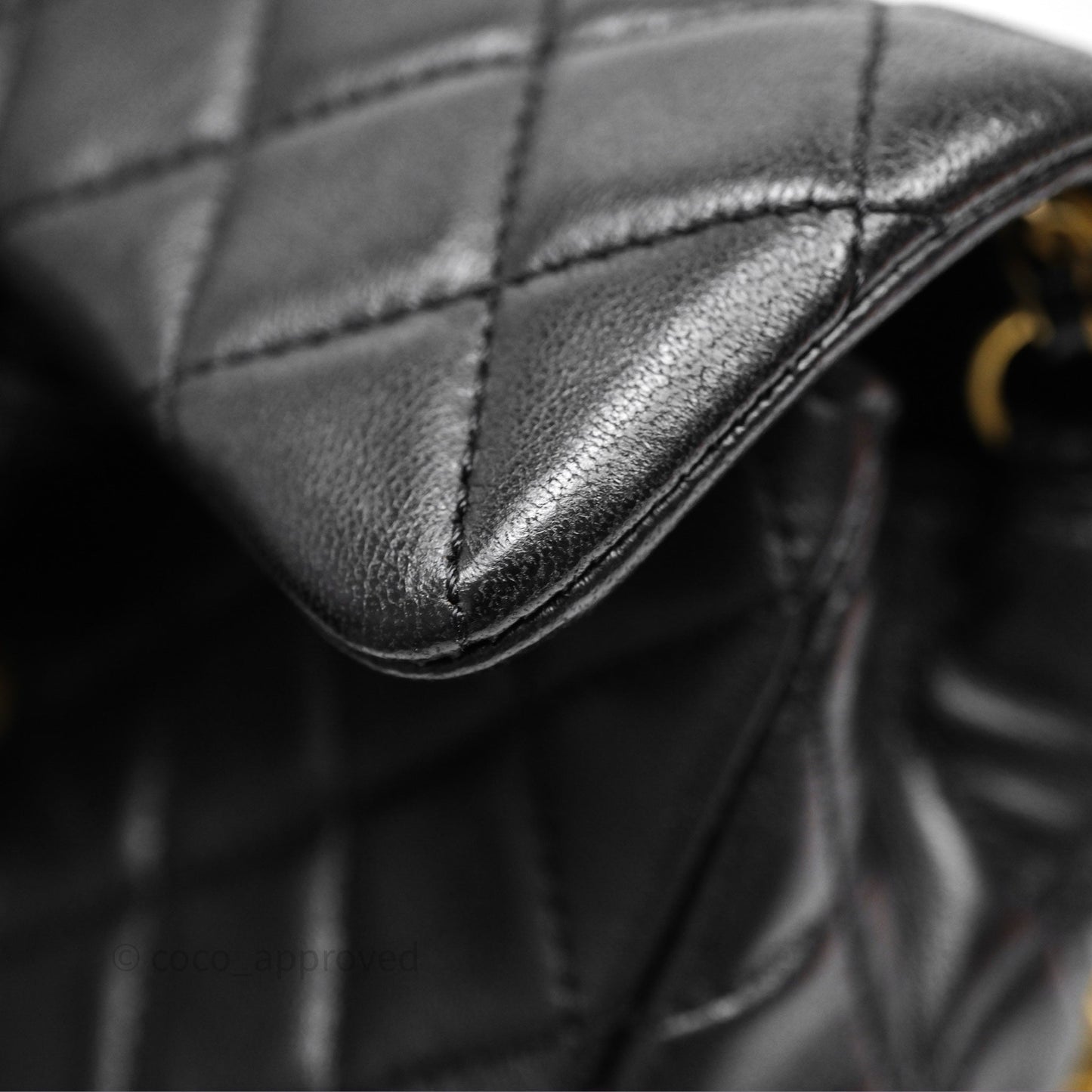 Chanel Mini Rectangular Pearl Crush Quilted Black Lambskin Aged Gold Hardware