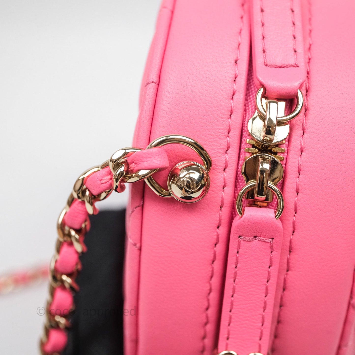 Chanel Large Heart Bag Pink Lambskin Gold Hardware