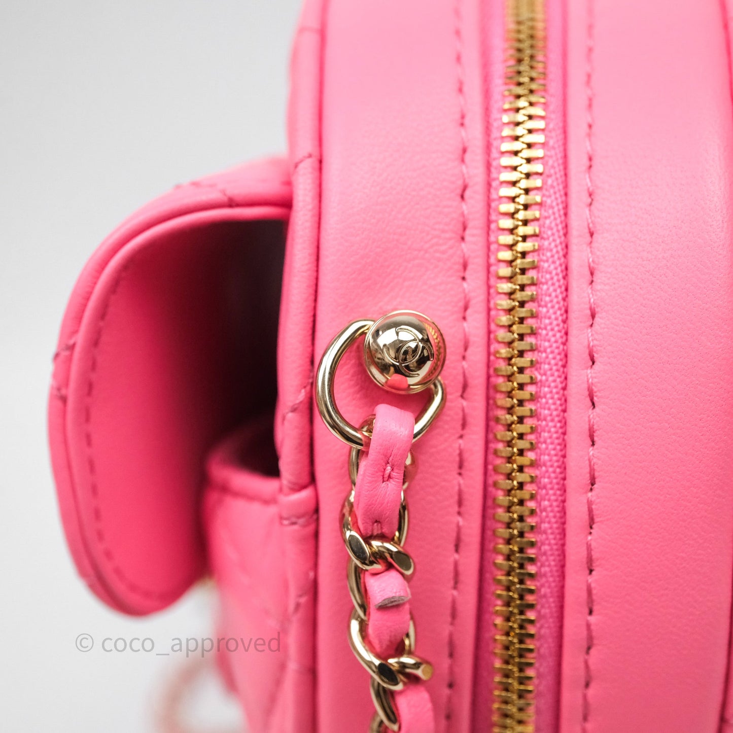 Chanel Large Heart Bag Pink Lambskin Gold Hardware