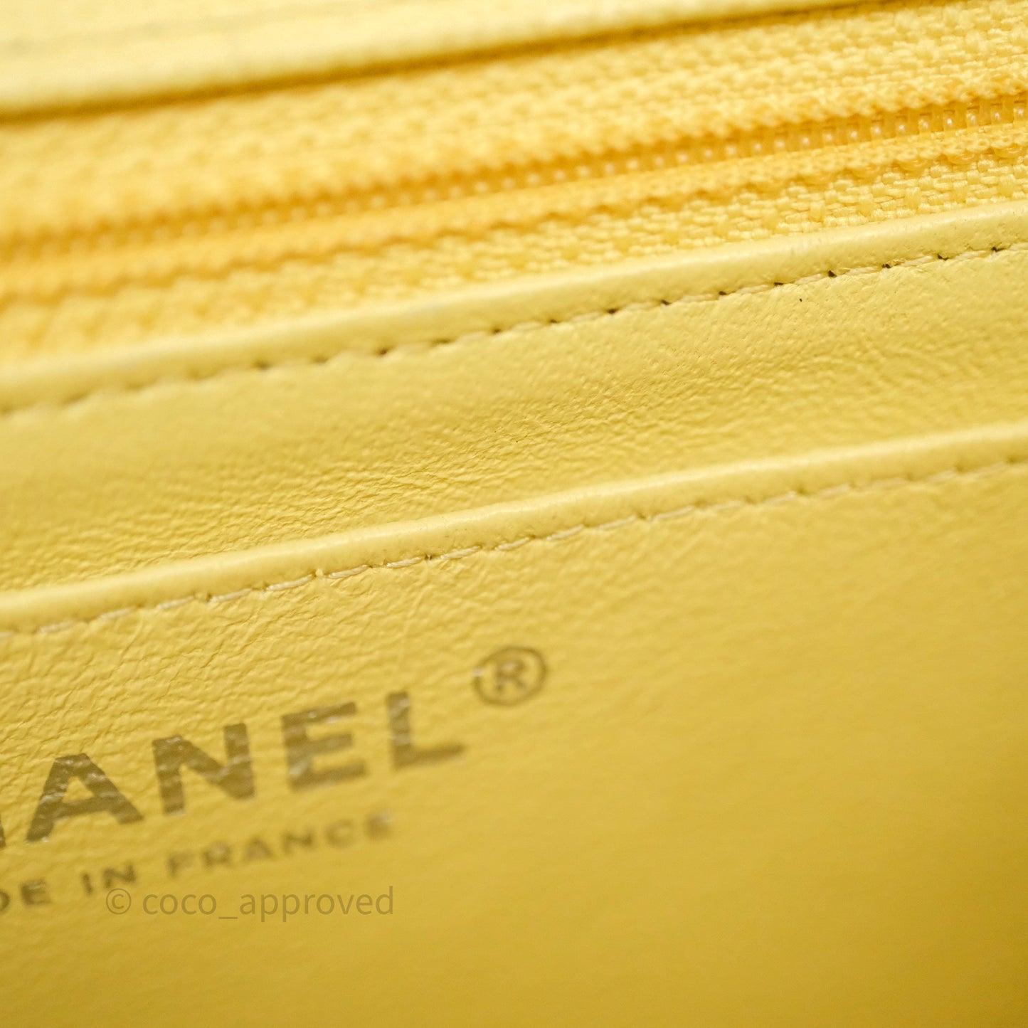 Chanel Mini Rectangular Quilted Yellow Caviar Silver Hardware