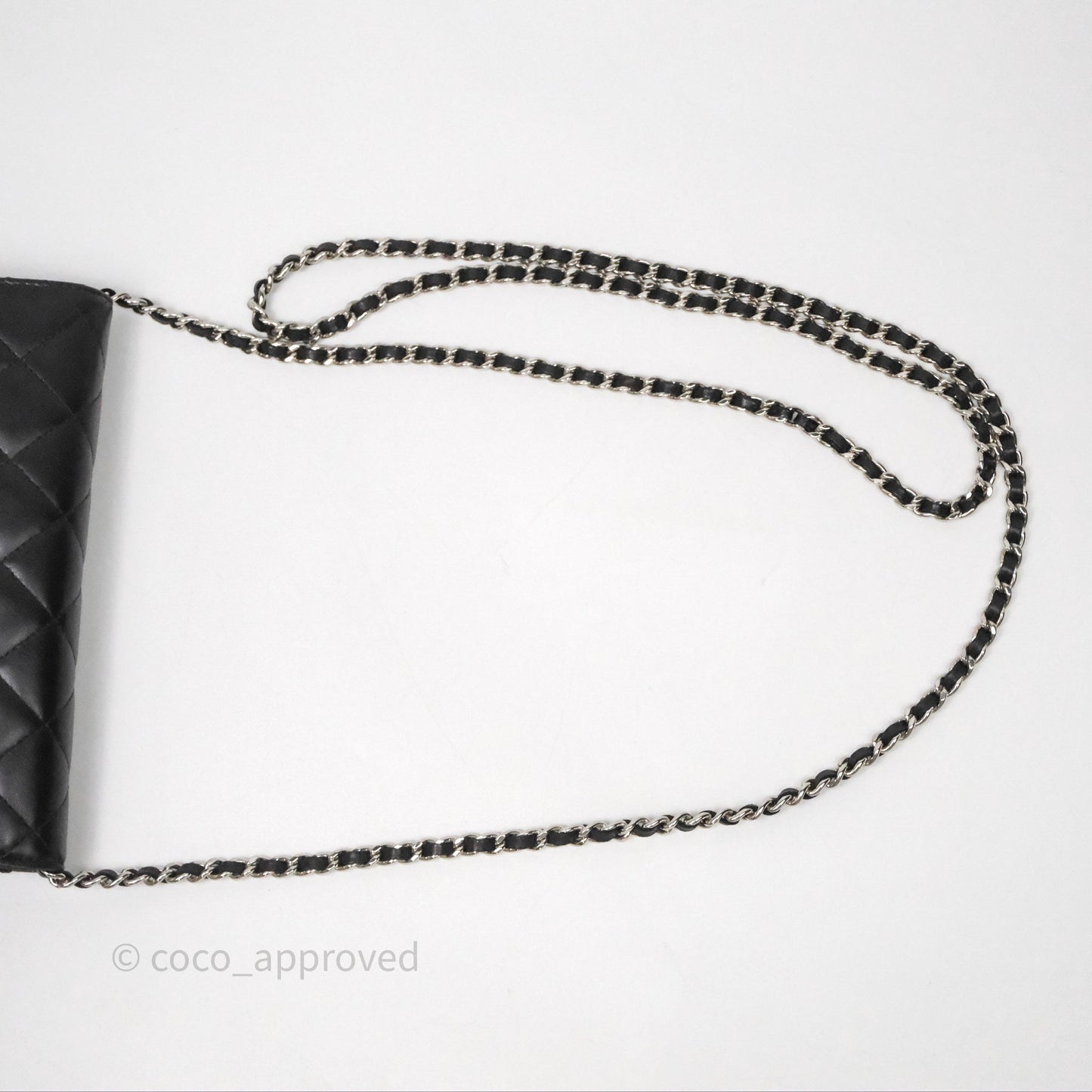 Chanel Quilted WOC Black Lambskin Silver Hardware