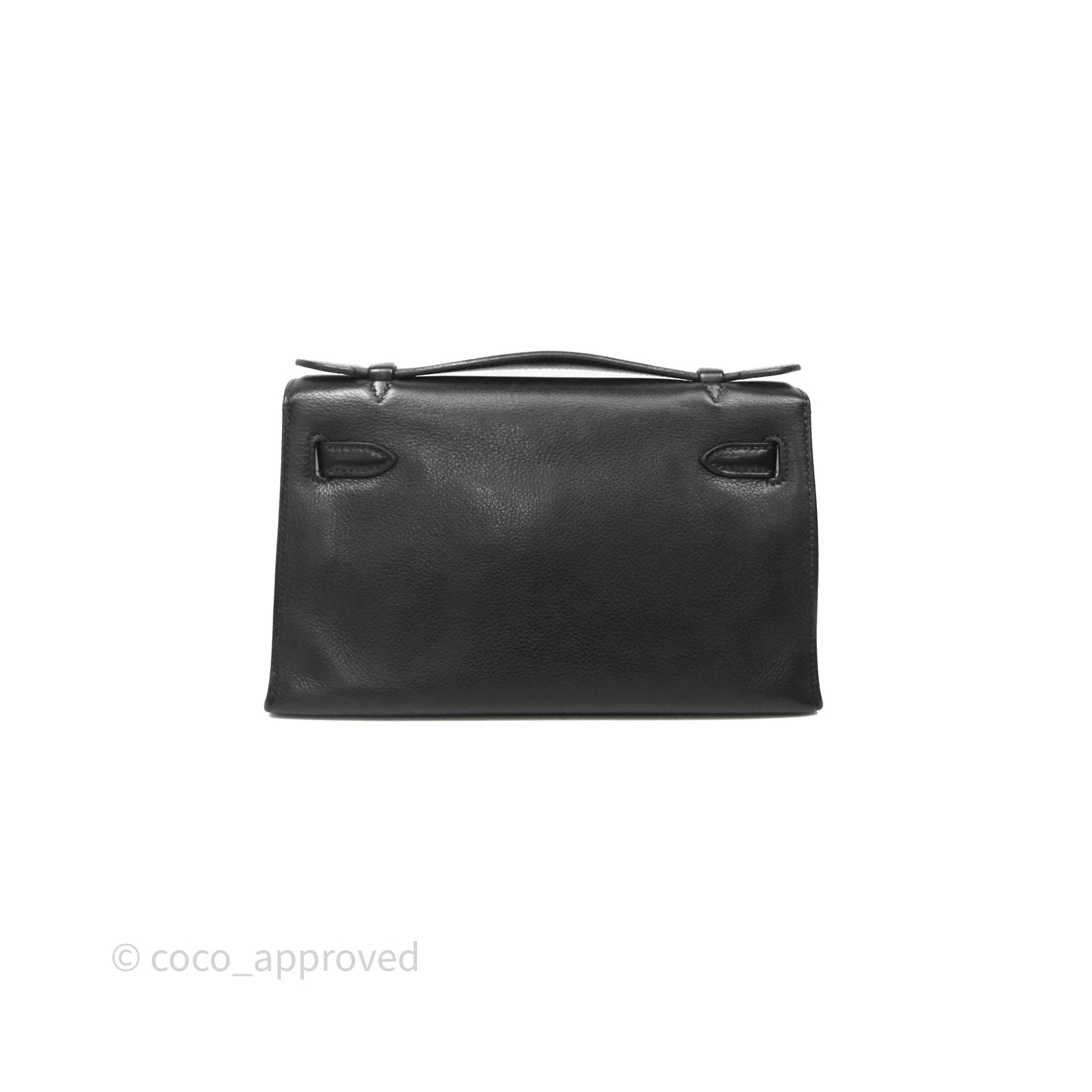 Hermès Kelly Pochette Clutch Black Swift Palladium Hardware