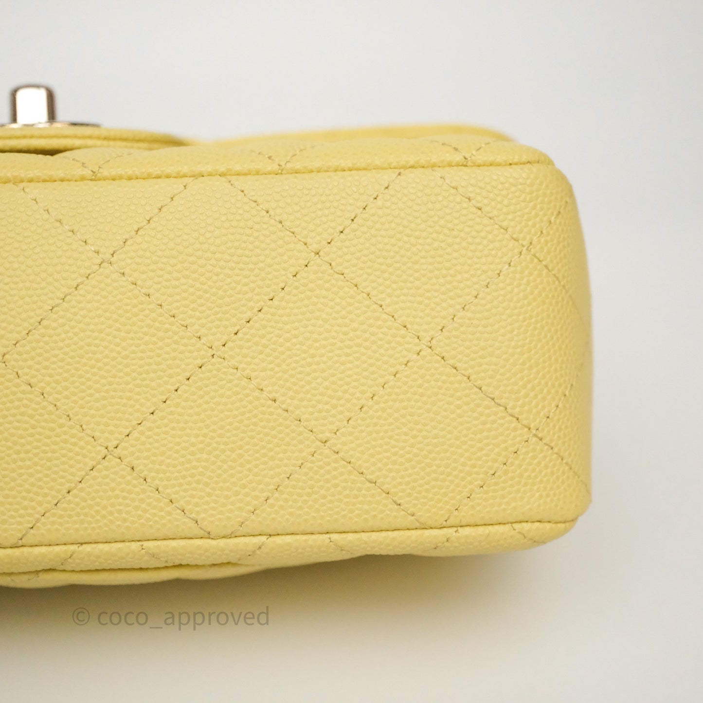 Chanel Mini Rectangular Quilted Yellow Caviar Silver Hardware