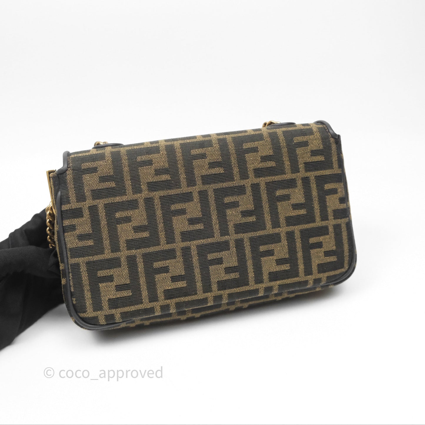 Fendi Baguette Chain Midi Bag Zucca Canvas