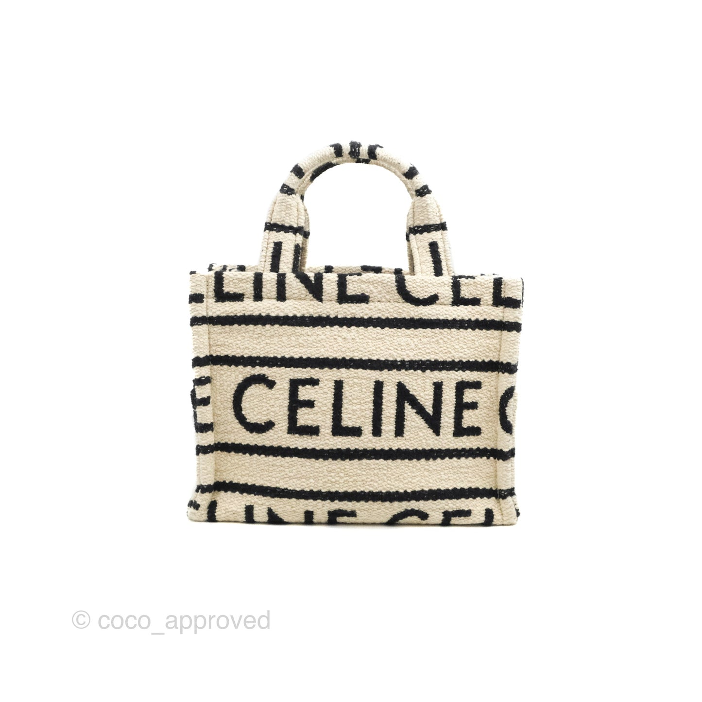 Celine Small Cabas Thais Textile with Celine All-Over White