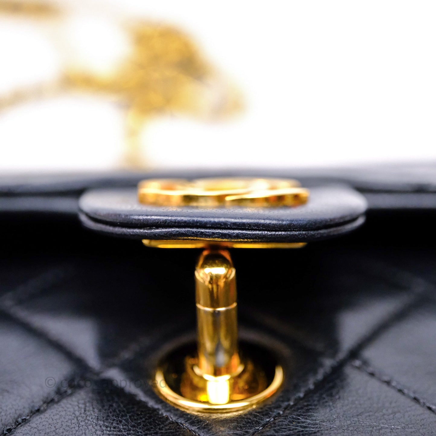 Chanel Vintage Square Flap Bag Black Lambskin 24K Gold Hardware