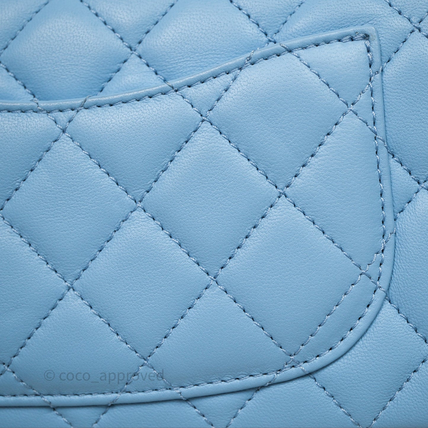 Chanel Mini Rectangular Pearl Crush Quilted Blue Lambskin Aged Gold Hardware