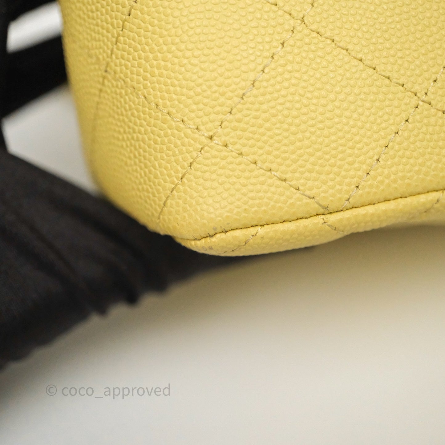 Chanel Mini Rectangular Quilted Yellow Caviar Silver Hardware