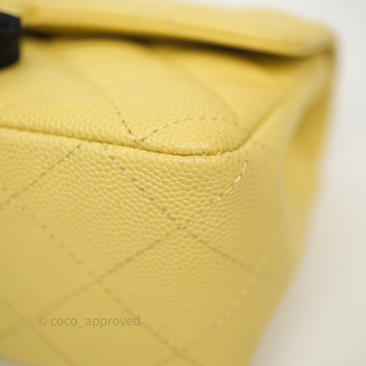 Chanel Mini Rectangular Quilted Yellow Caviar Silver Hardware