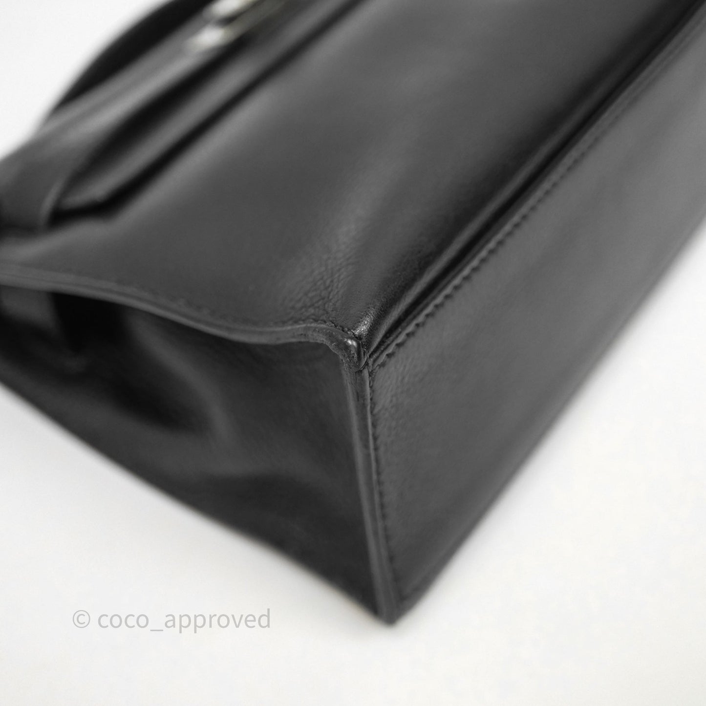 Hermès Kelly Pochette Clutch Black Swift Palladium Hardware