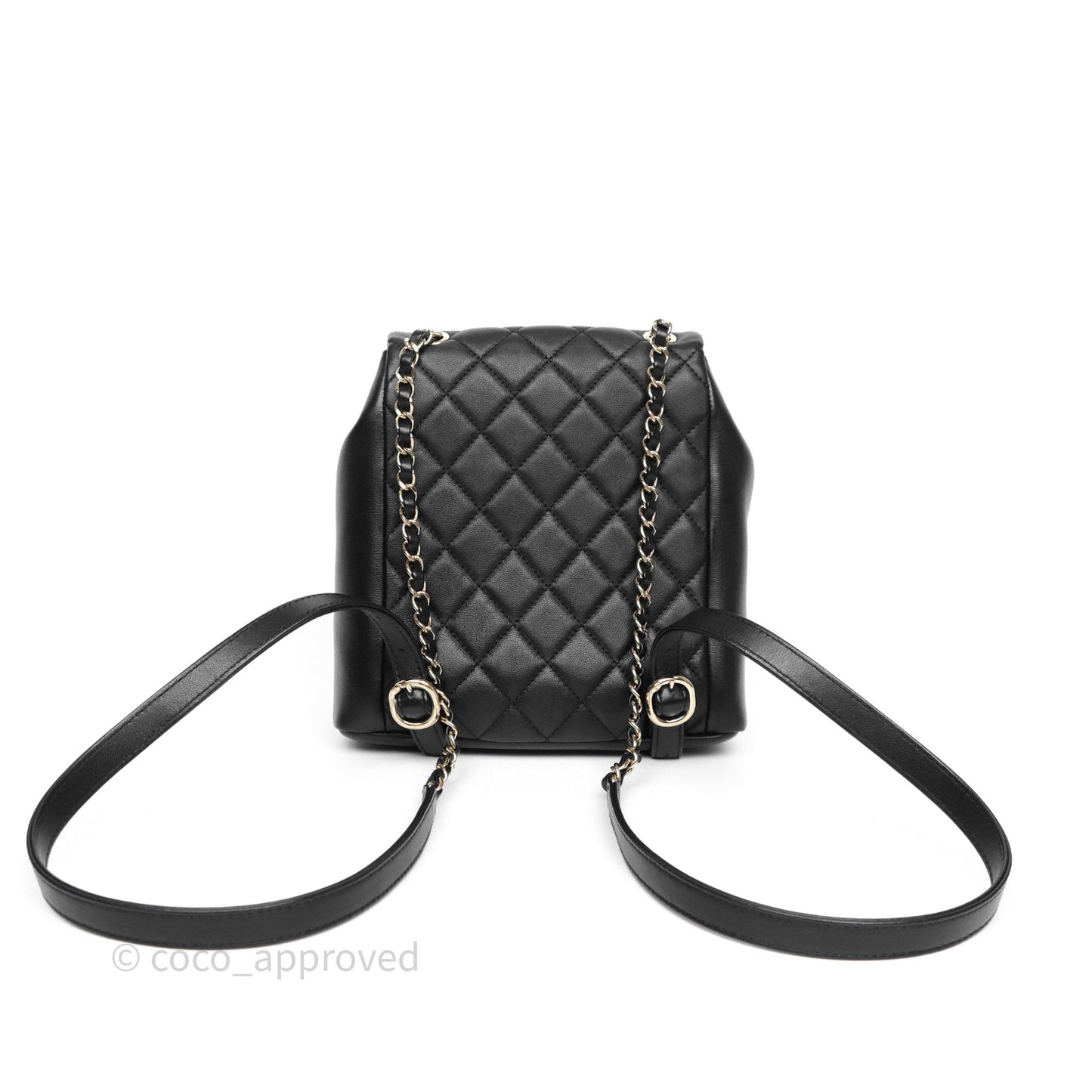 Chanel Duma Backpack Medium Black Calfskin Gold Hardware