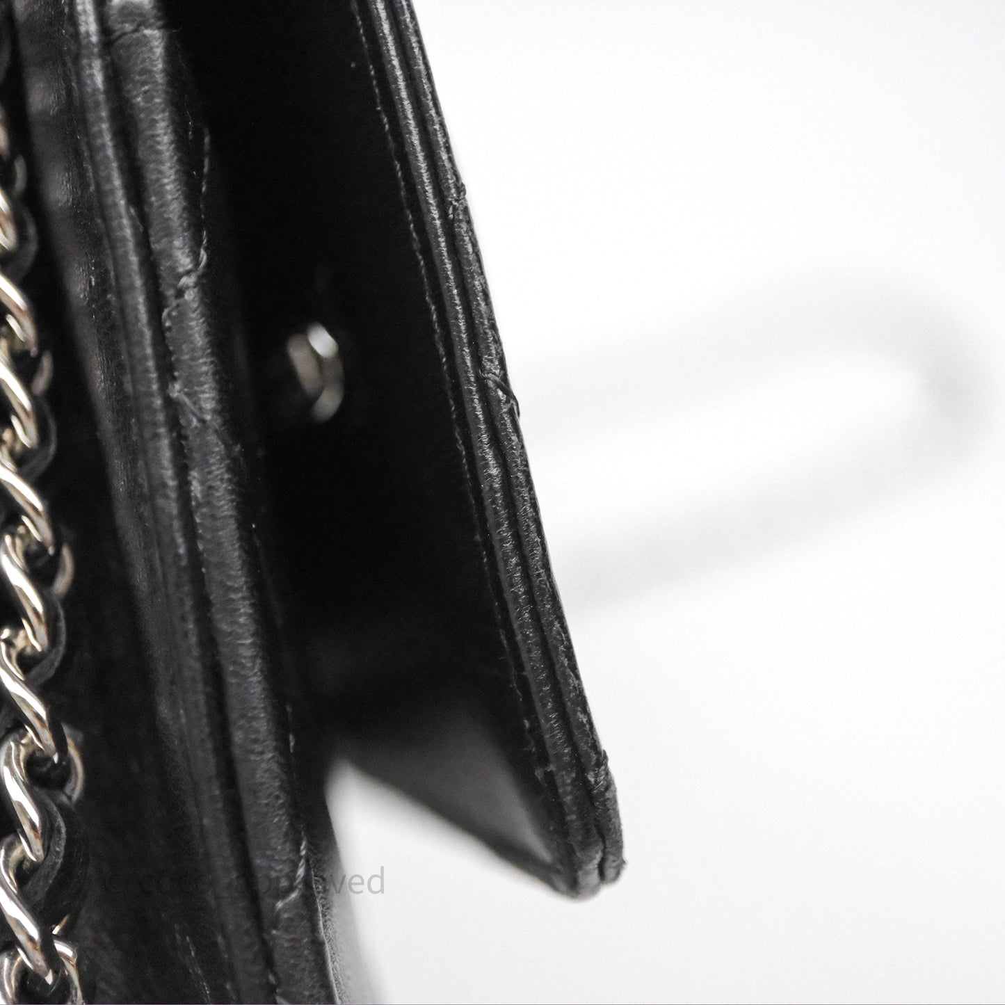 Chanel Quilted WOC Black Lambskin Silver Hardware