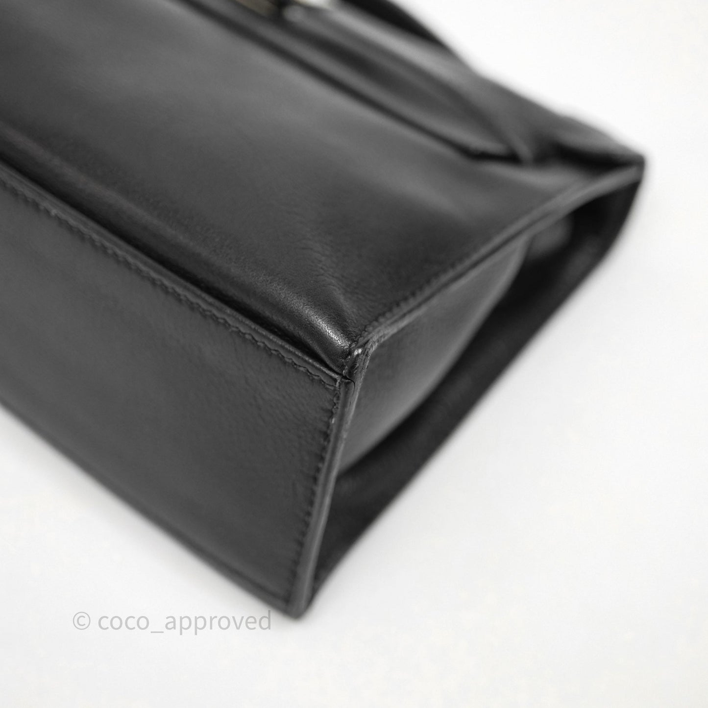 Hermès Kelly Pochette Clutch Black Swift Palladium Hardware
