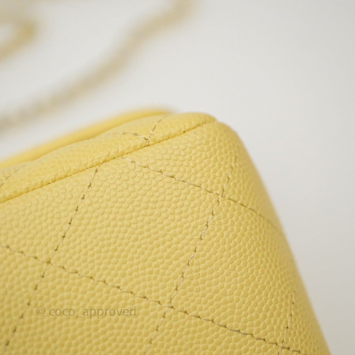Chanel Mini Rectangular Quilted Yellow Caviar Silver Hardware