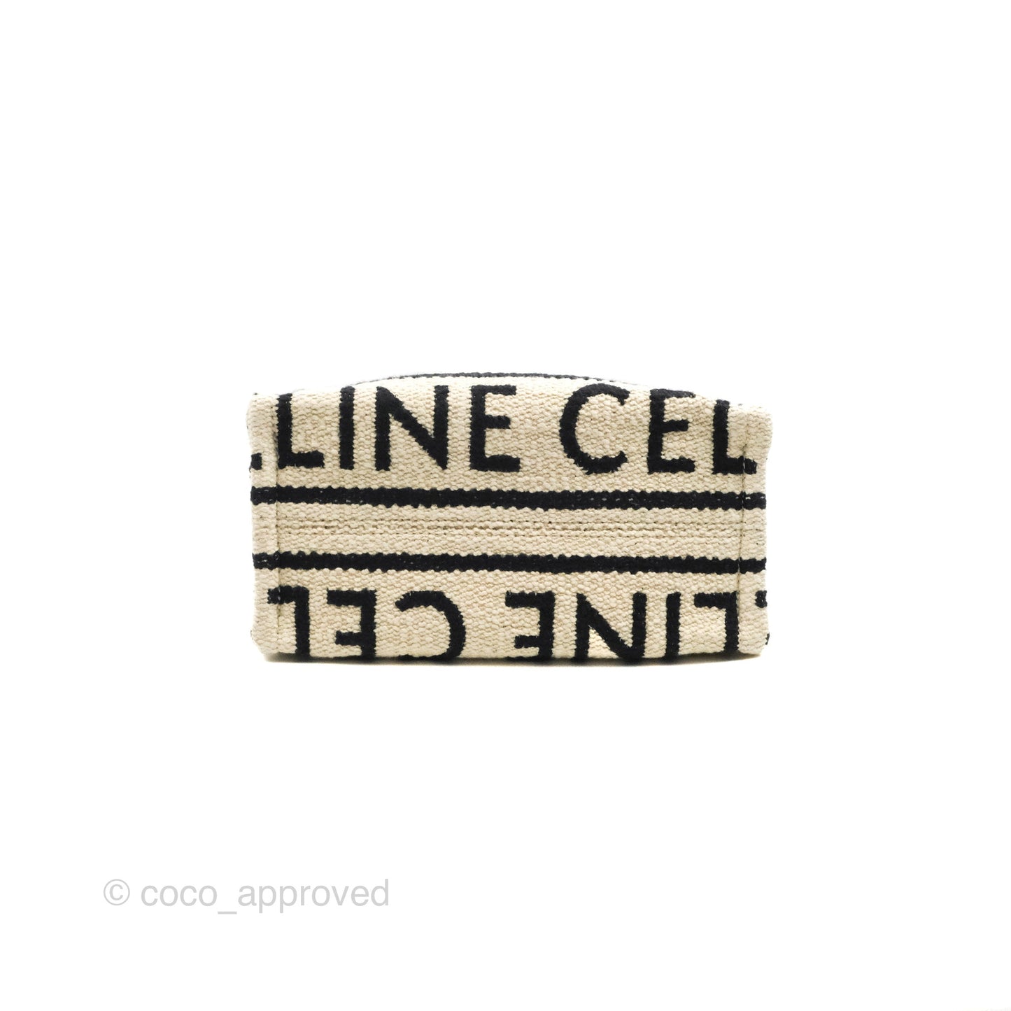 Celine Small Cabas Thais Textile with Celine All-Over White