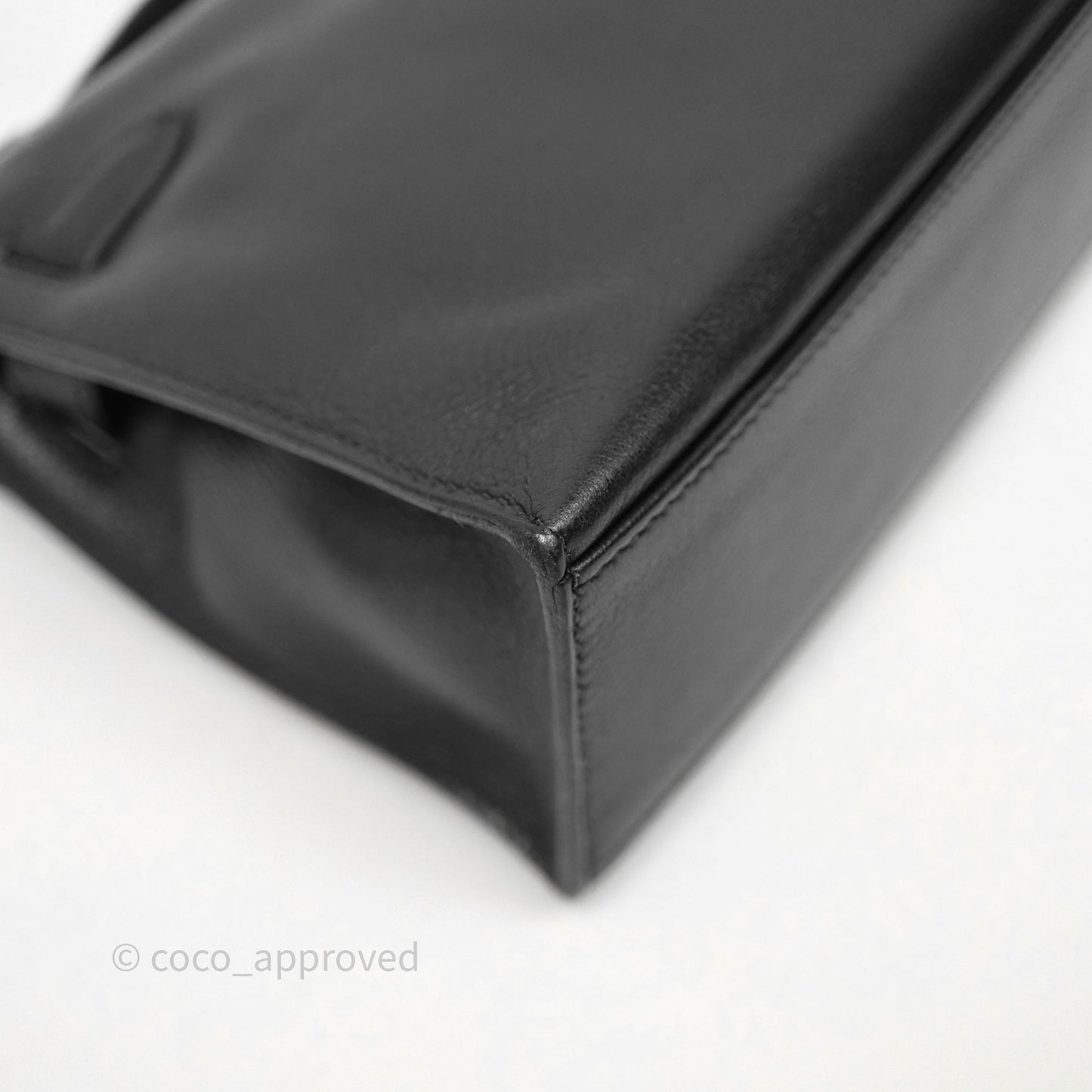 Hermès Kelly Pochette Clutch Black Swift Palladium Hardware