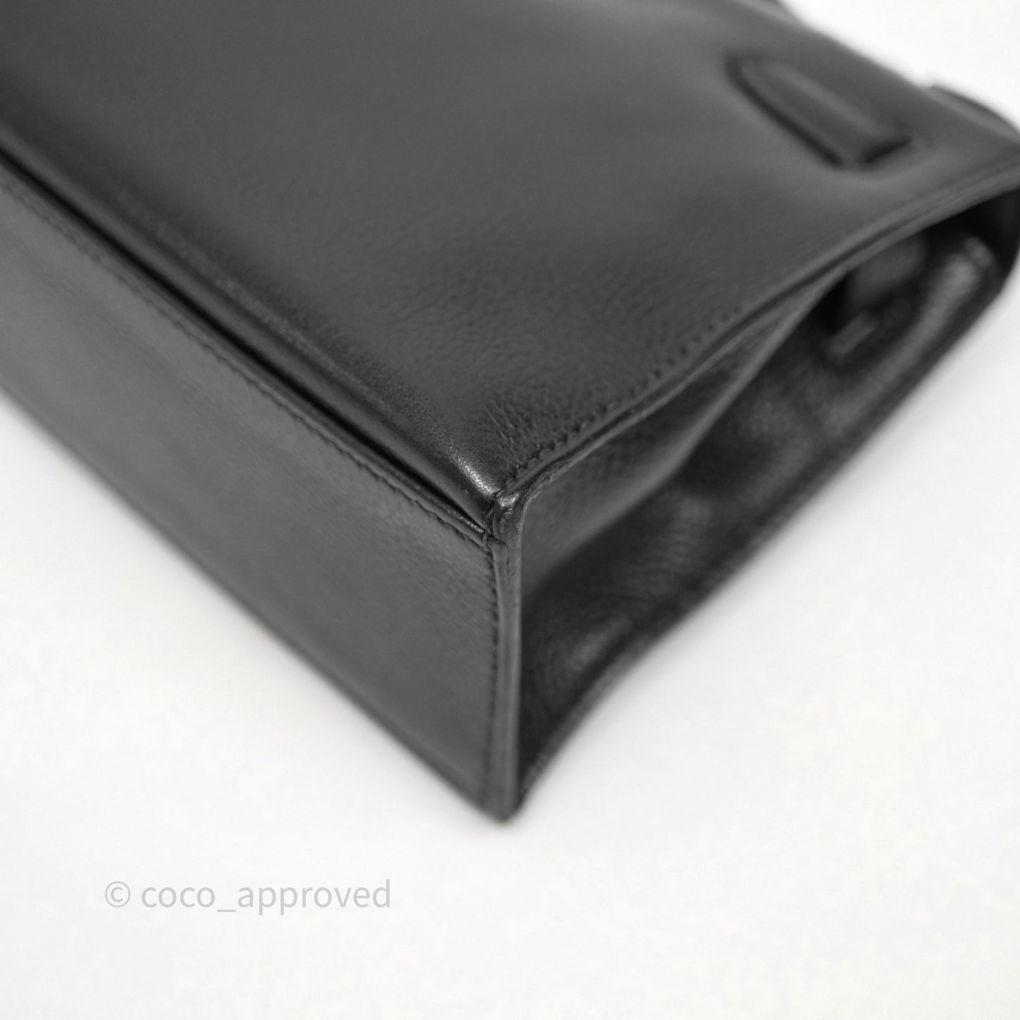 Hermès Kelly Pochette Clutch Black Swift Palladium Hardware