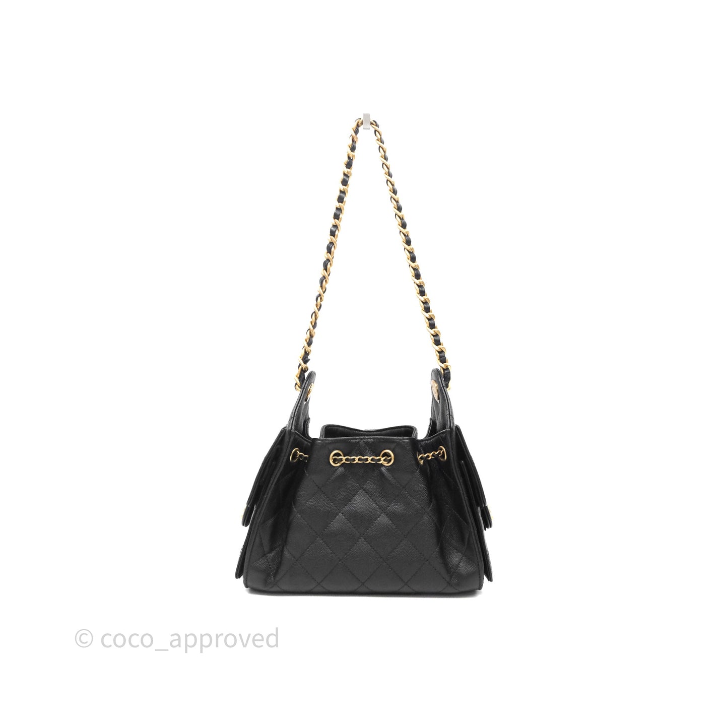Chanel 25 Mini Black Caviar Aged Gold Hardware
