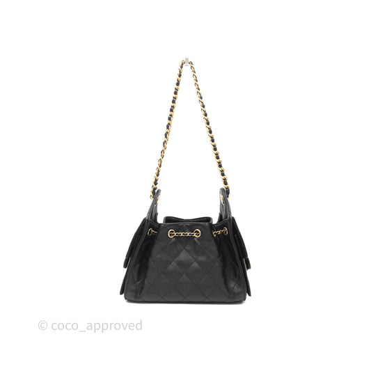 Chanel 25 Mini Black Caviar Aged Gold Hardware