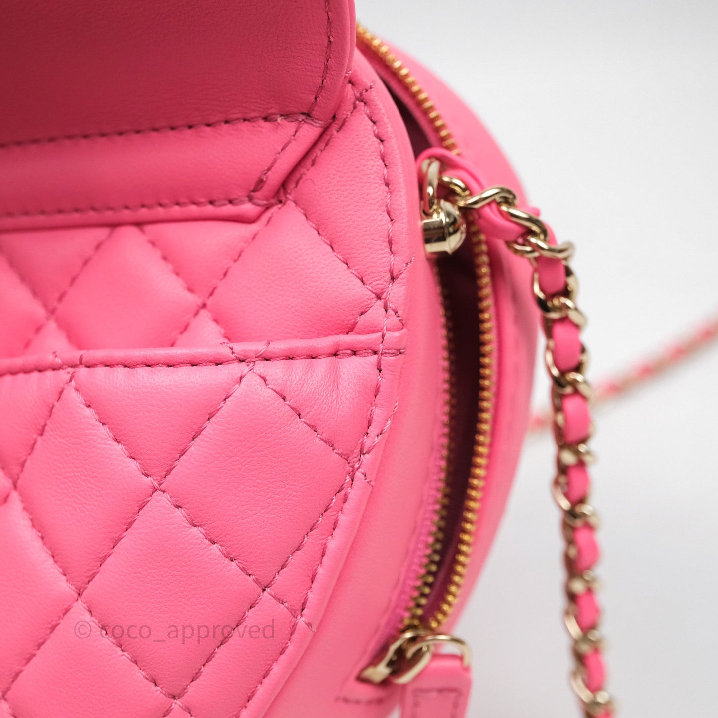 Chanel Large Heart Bag Pink Lambskin Gold Hardware