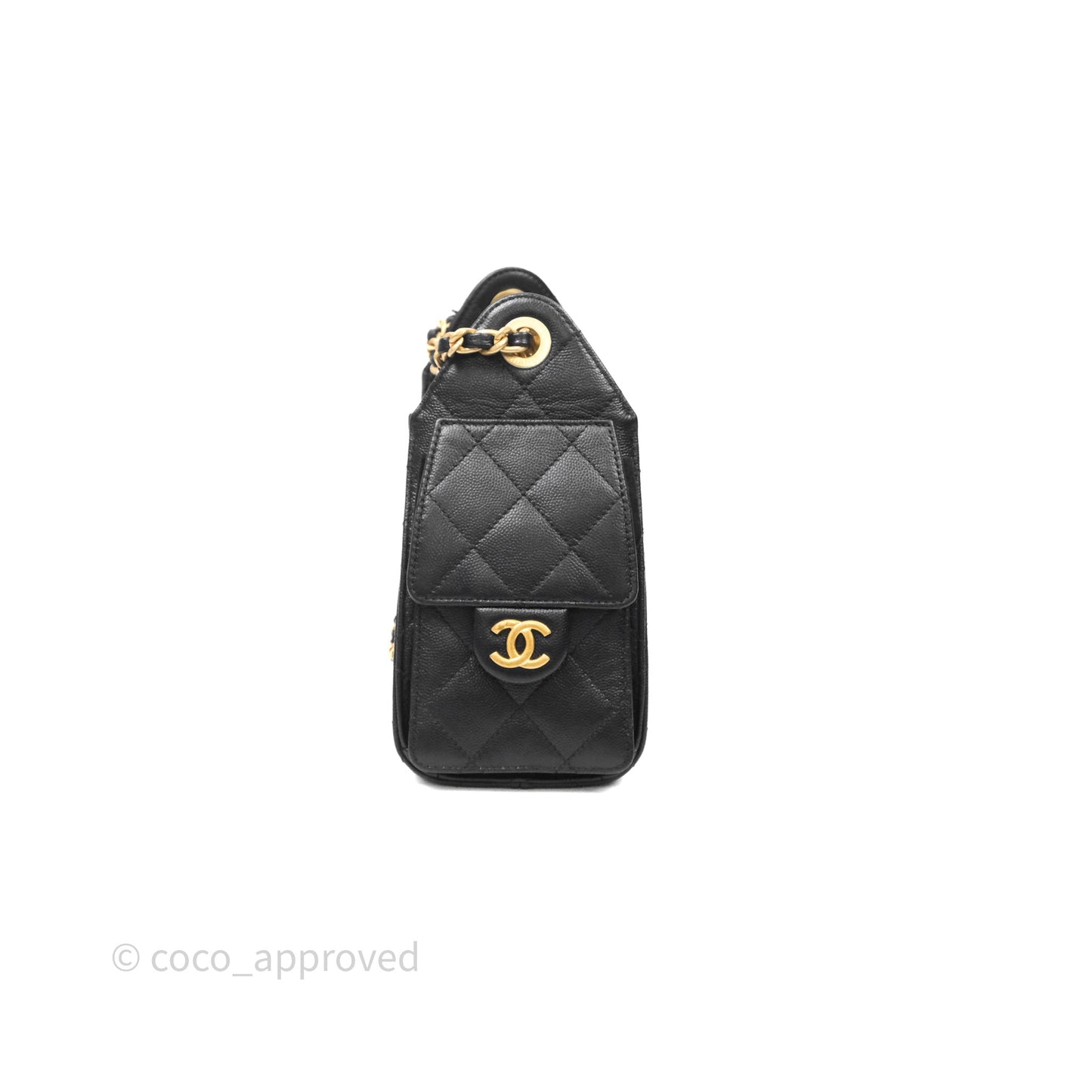 Chanel 25 Mini Black Caviar Aged Gold Hardware