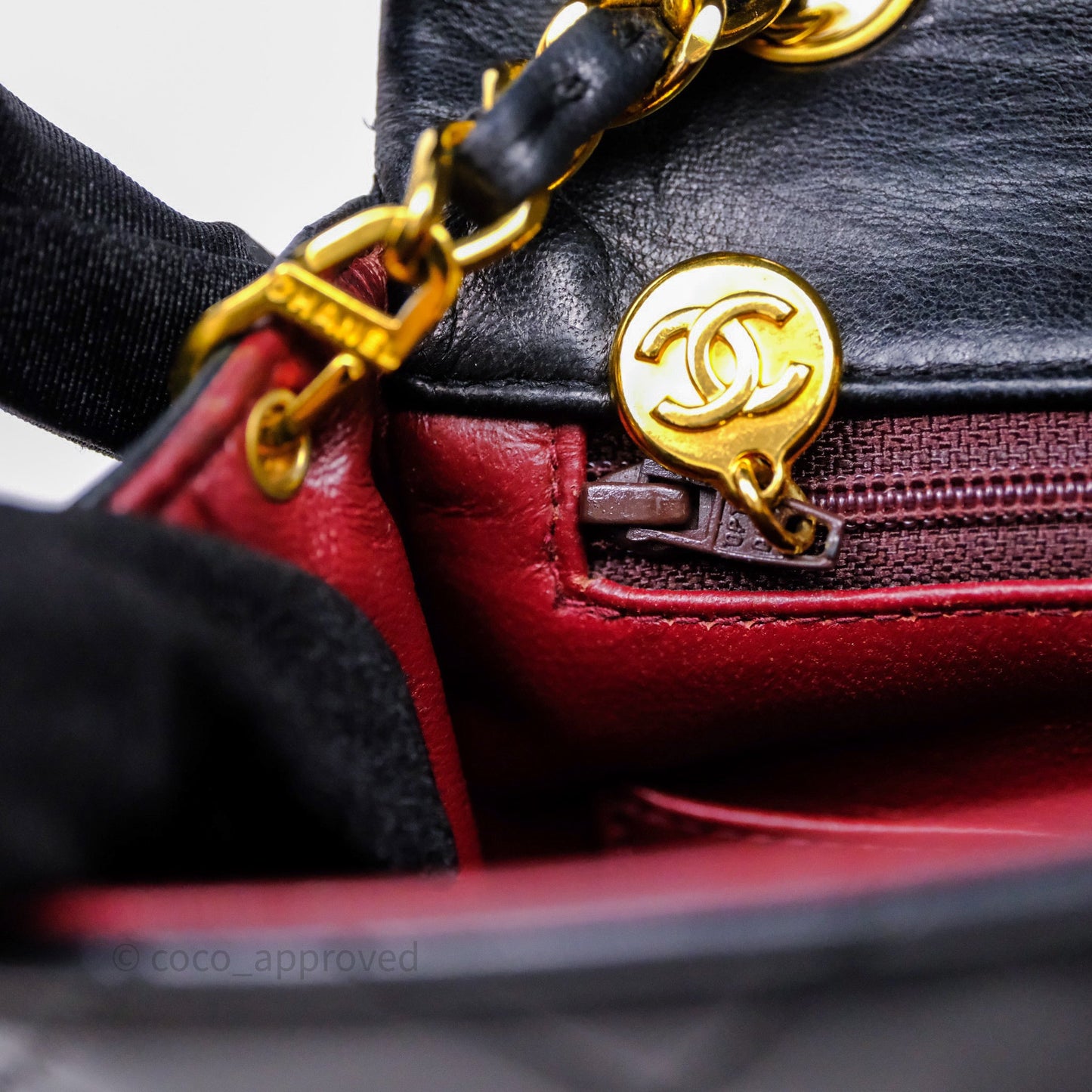 Chanel Vintage Square Flap Bag Black Lambskin 24K Gold Hardware