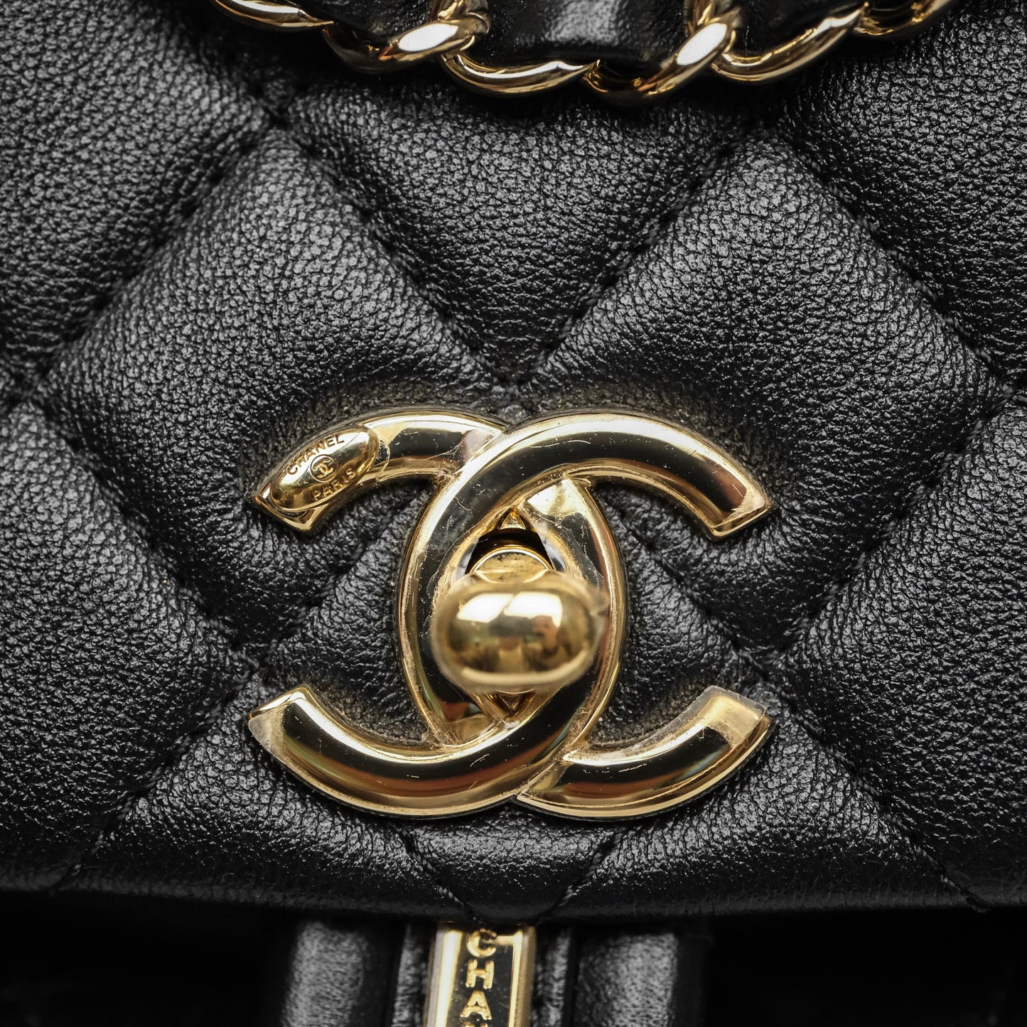 Chanel Duma Backpack Medium Black Calfskin Gold Hardware