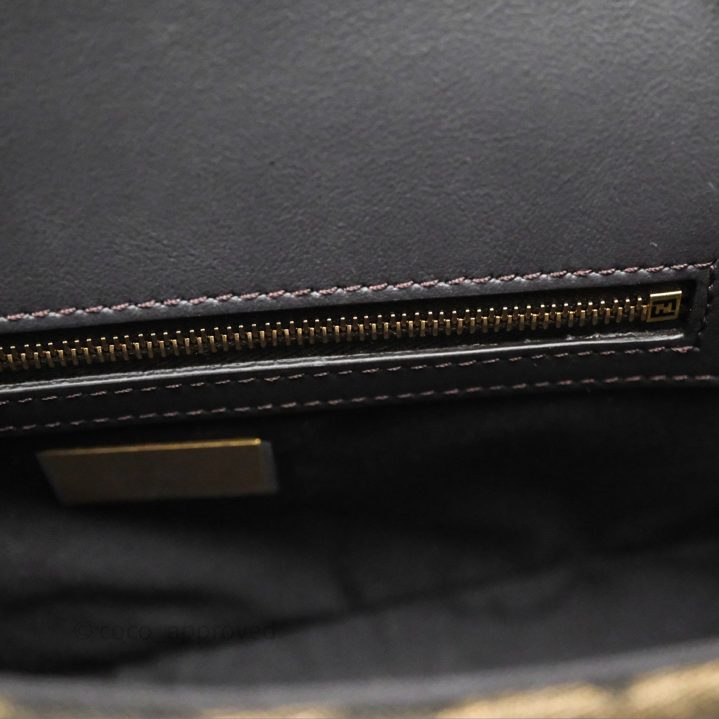Fendi Baguette Chain Midi Bag Zucca Canvas