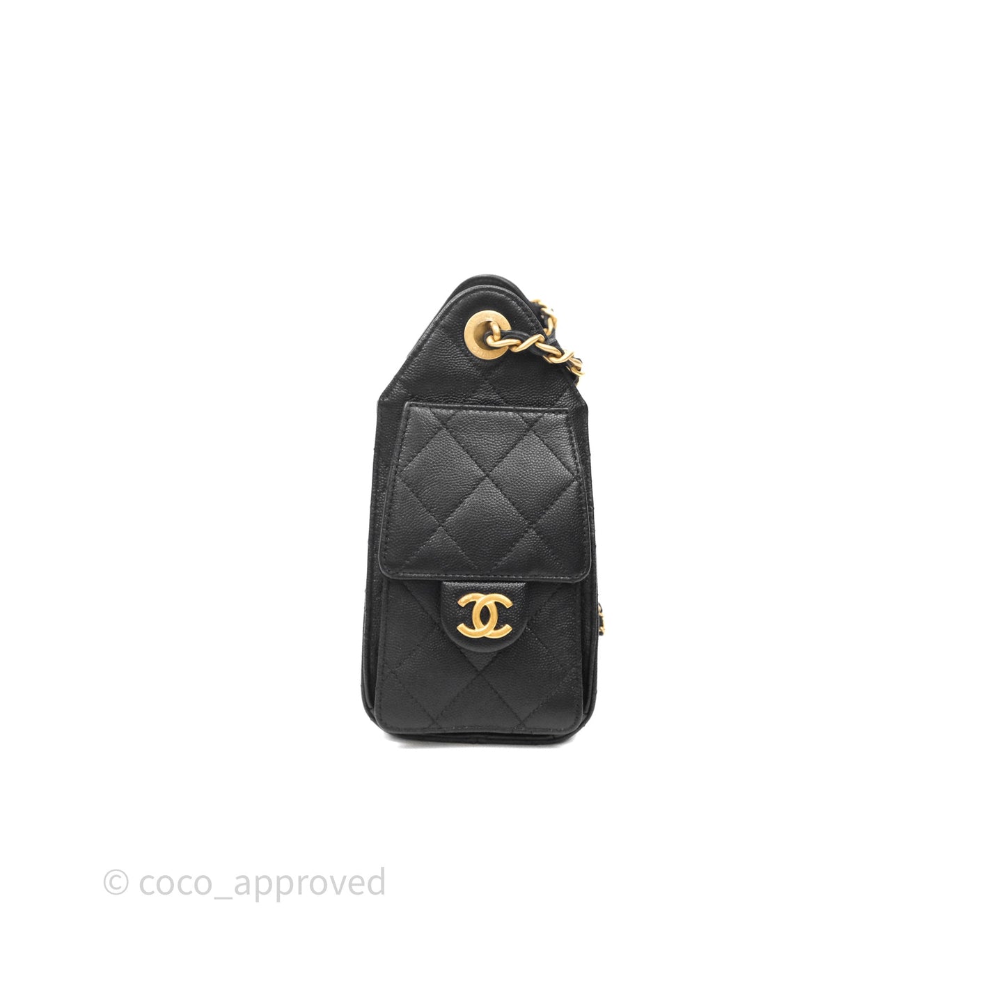 Chanel 25 Mini Black Caviar Aged Gold Hardware