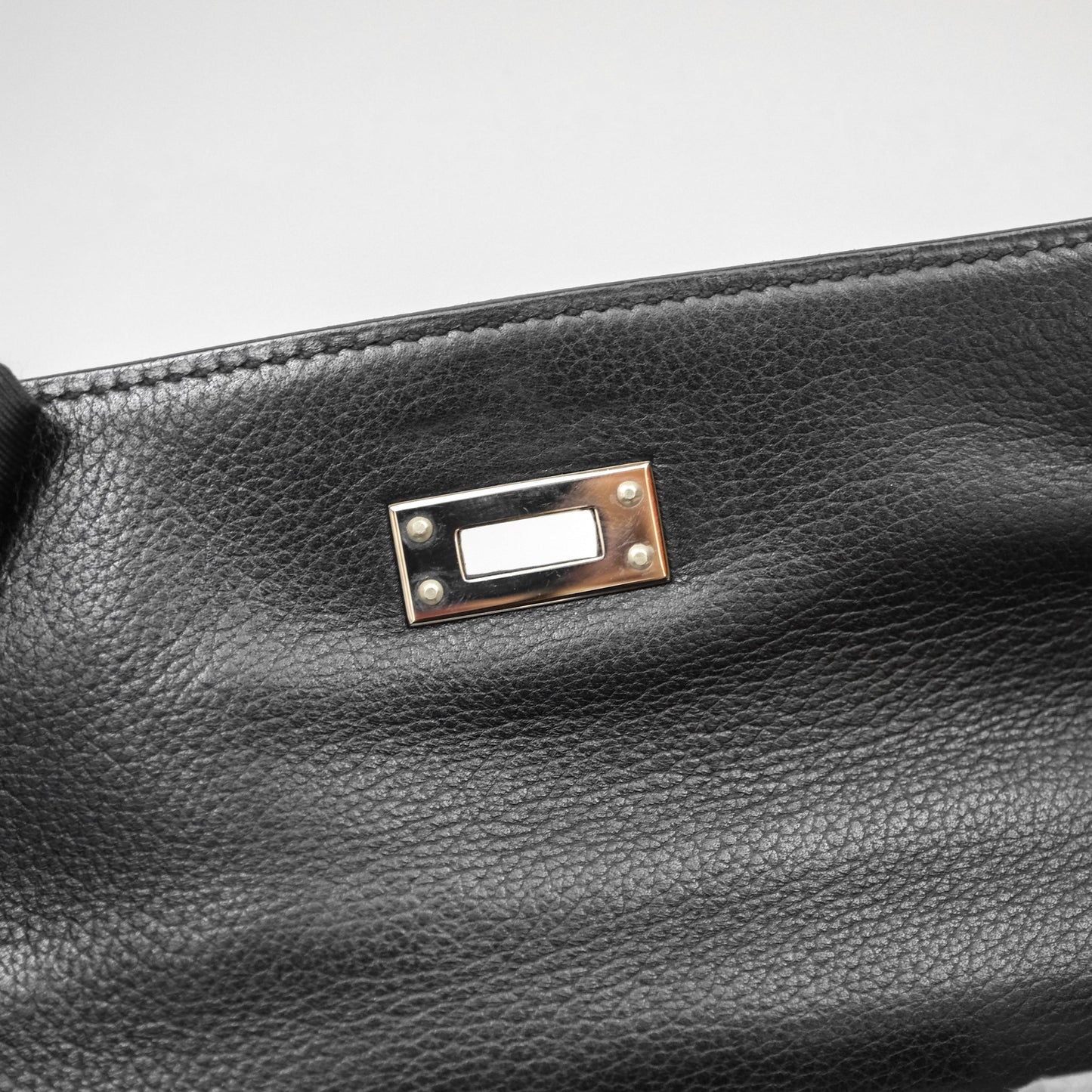 Hermès Kelly Pochette Clutch Black Swift Palladium Hardware