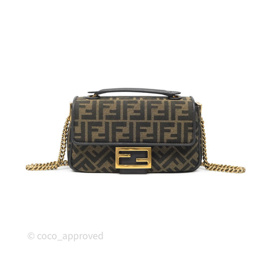 Fendi Baguette Chain Midi Bag Zucca Canvas