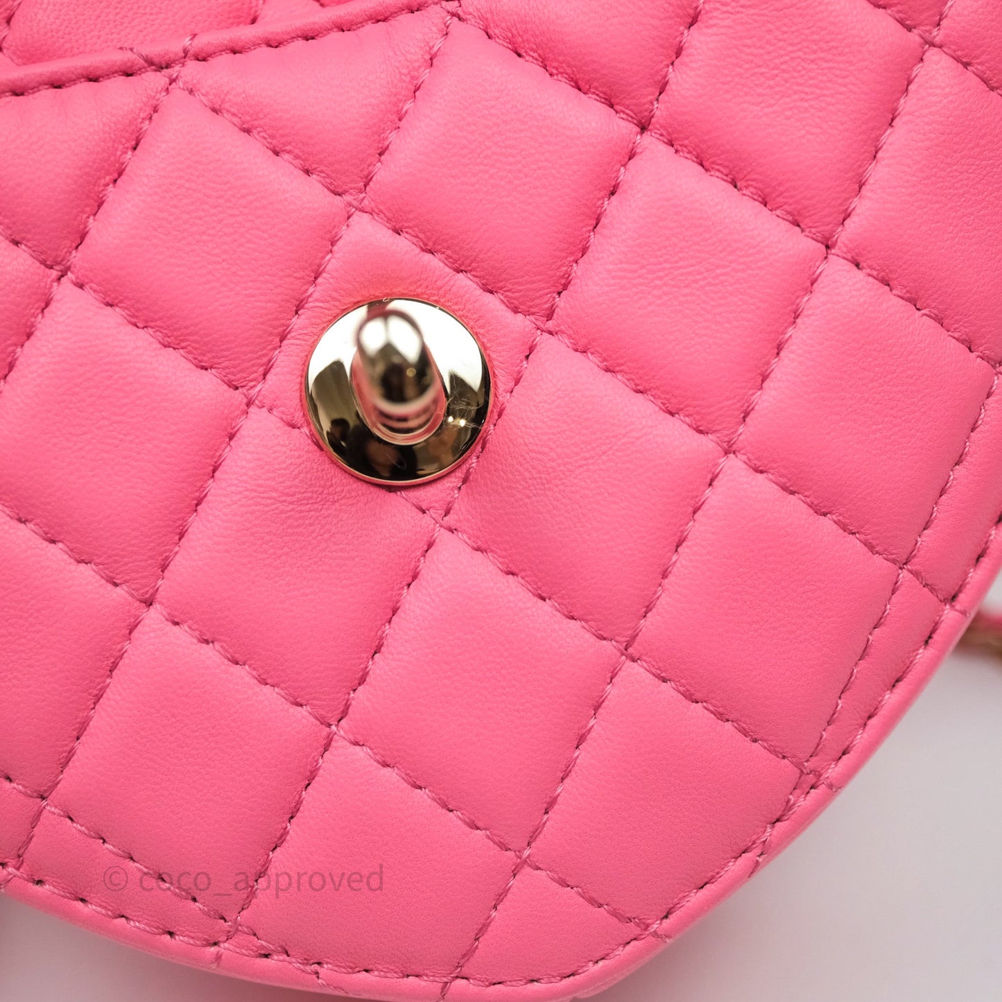 Chanel Large Heart Bag Pink Lambskin Gold Hardware