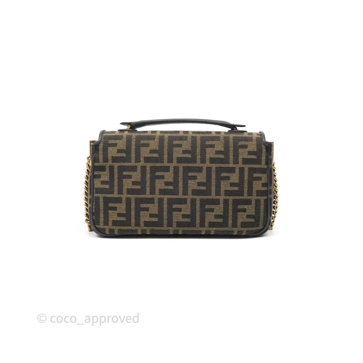 Fendi Baguette Chain Midi Bag Zucca Canvas