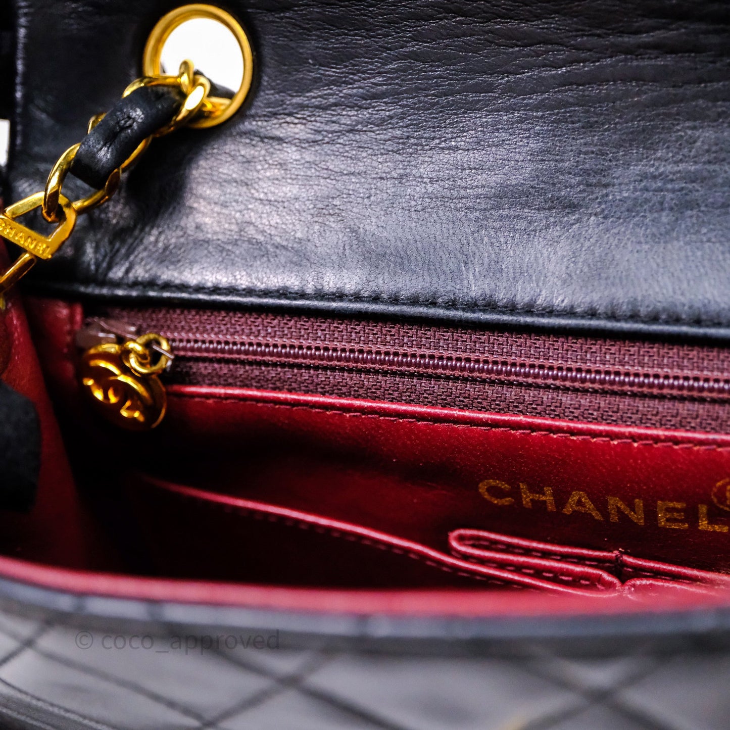 Chanel Vintage Square Flap Bag Black Lambskin 24K Gold Hardware