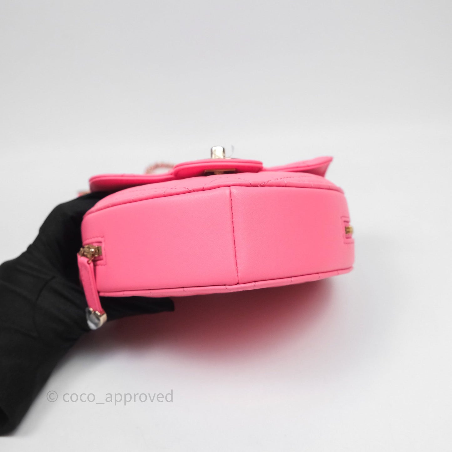 Chanel Large Heart Bag Pink Lambskin Gold Hardware