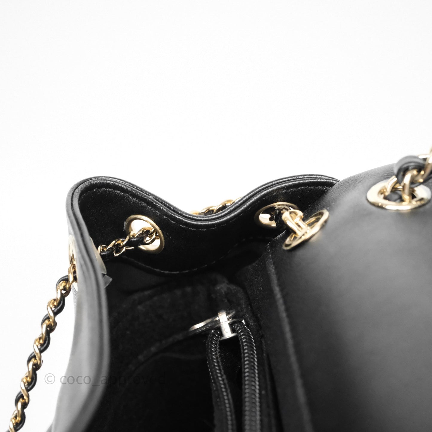 Chanel Duma Backpack Medium Black Calfskin Gold Hardware