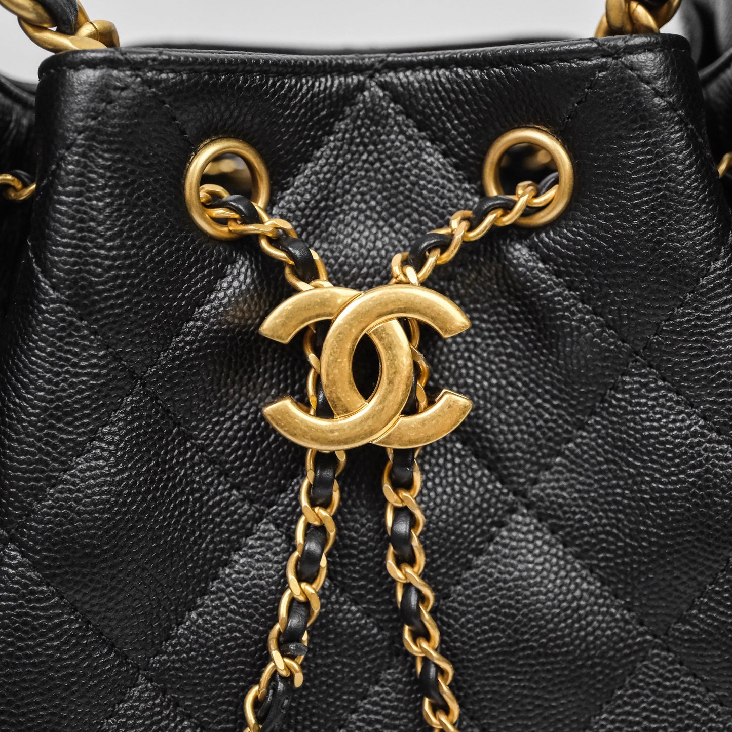 Chanel 25 Mini Black Caviar Aged Gold Hardware