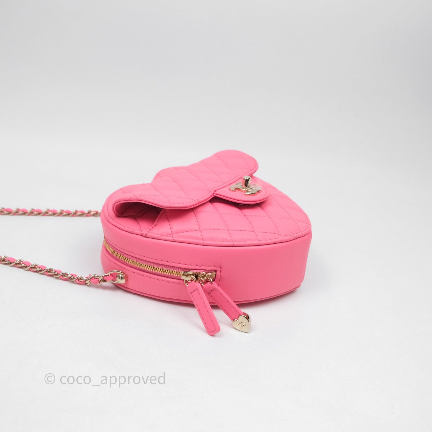 Chanel Large Heart Bag Pink Lambskin Gold Hardware