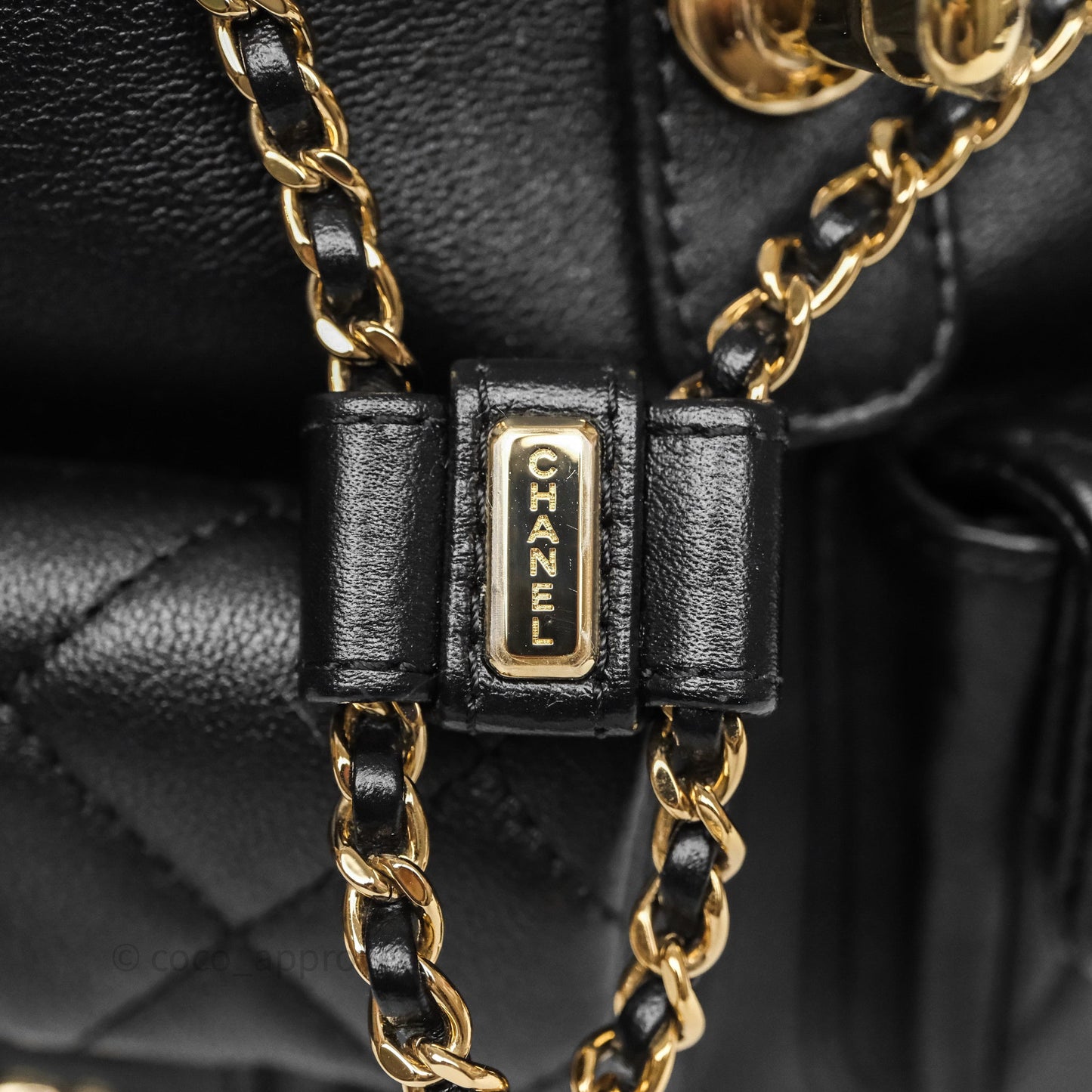 Chanel Duma Backpack Medium Black Calfskin Gold Hardware