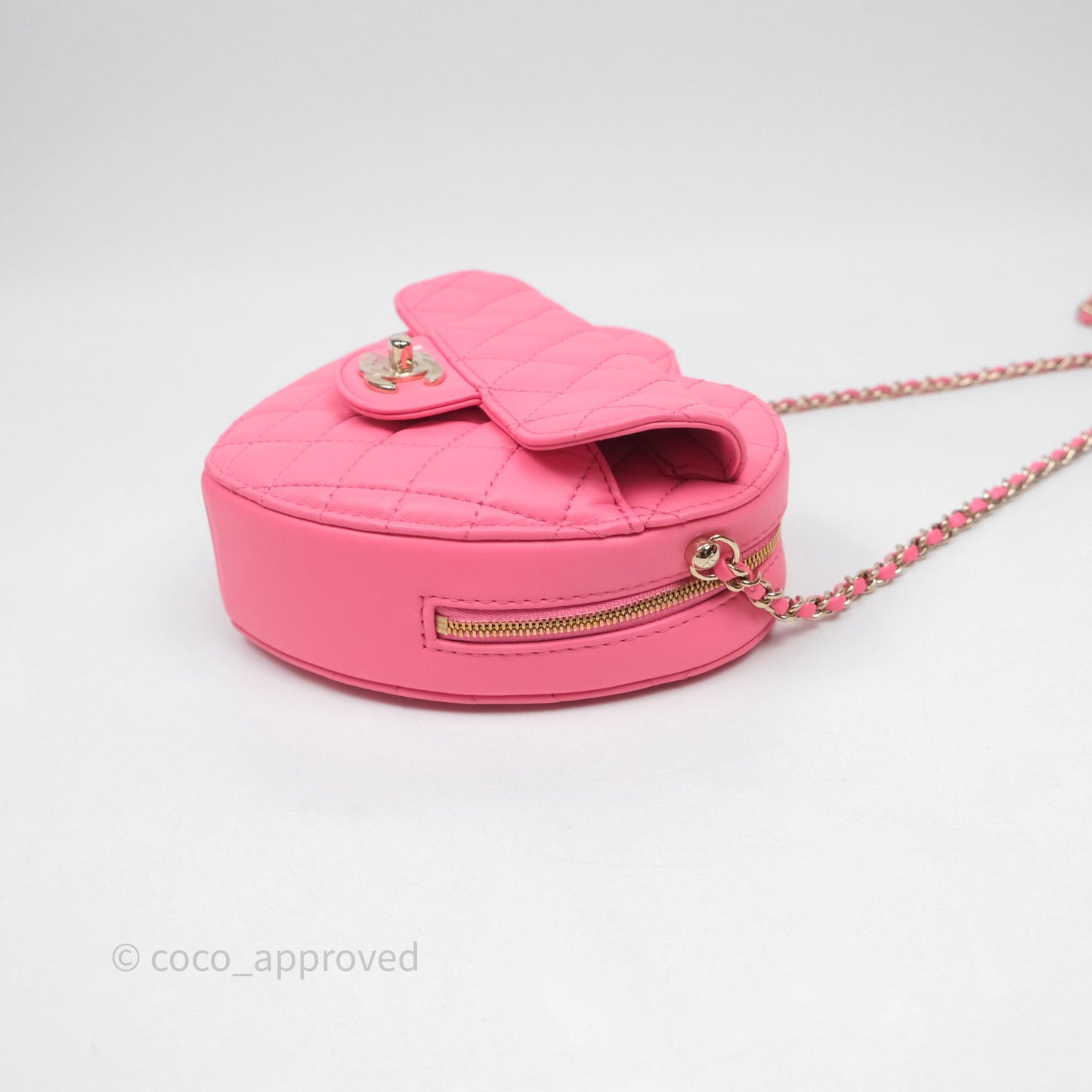 Chanel Large Heart Bag Pink Lambskin Gold Hardware