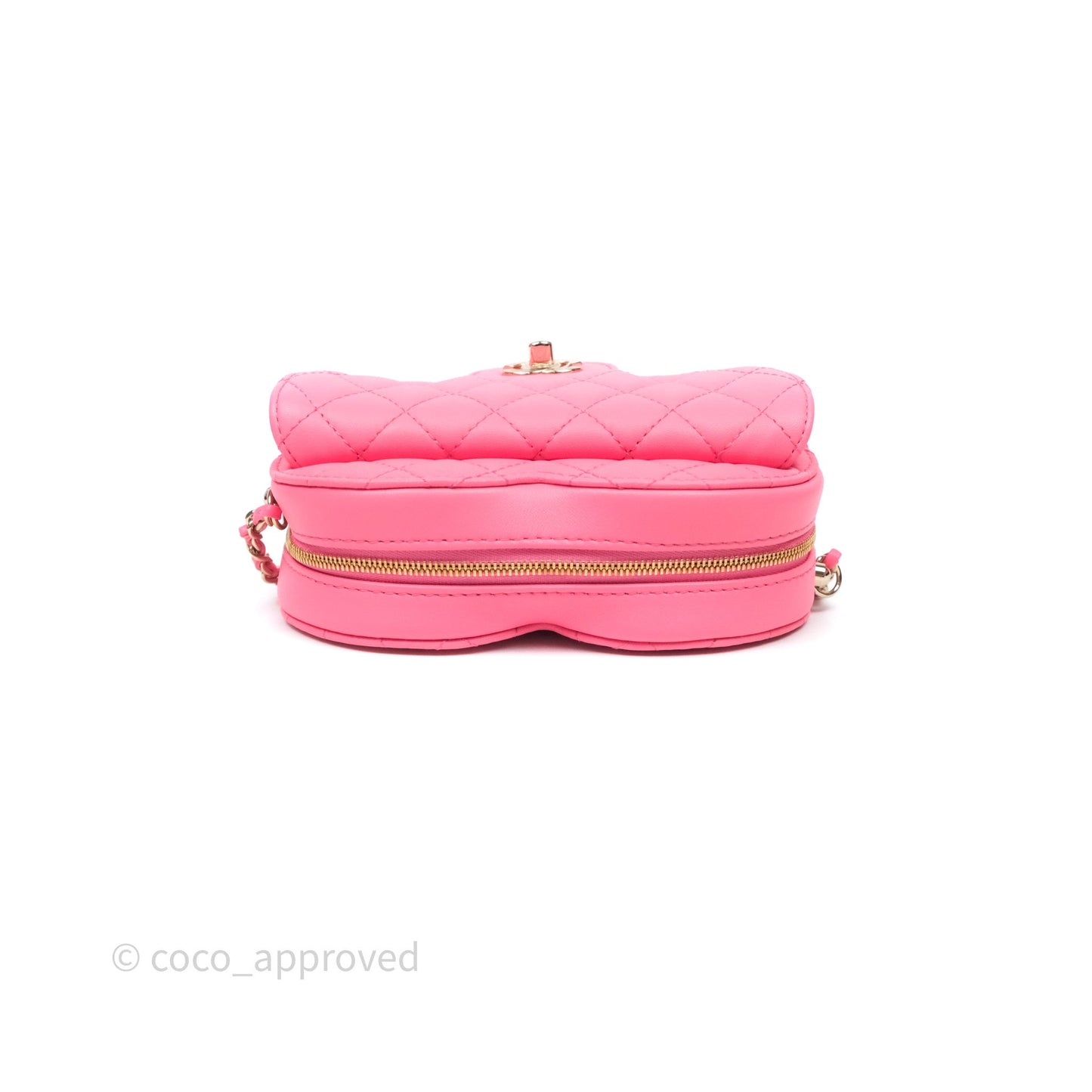 Chanel Large Heart Bag Pink Lambskin Gold Hardware
