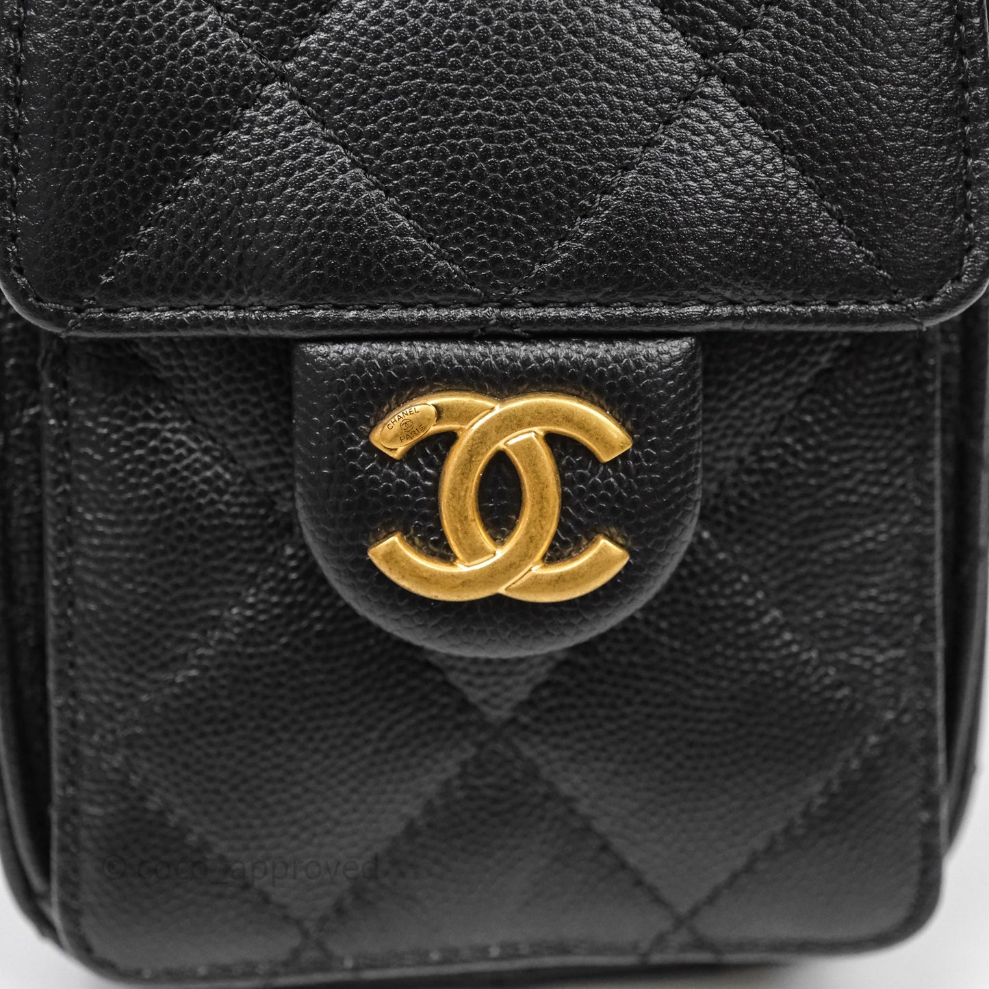 Chanel 25 Mini Black Caviar Aged Gold Hardware