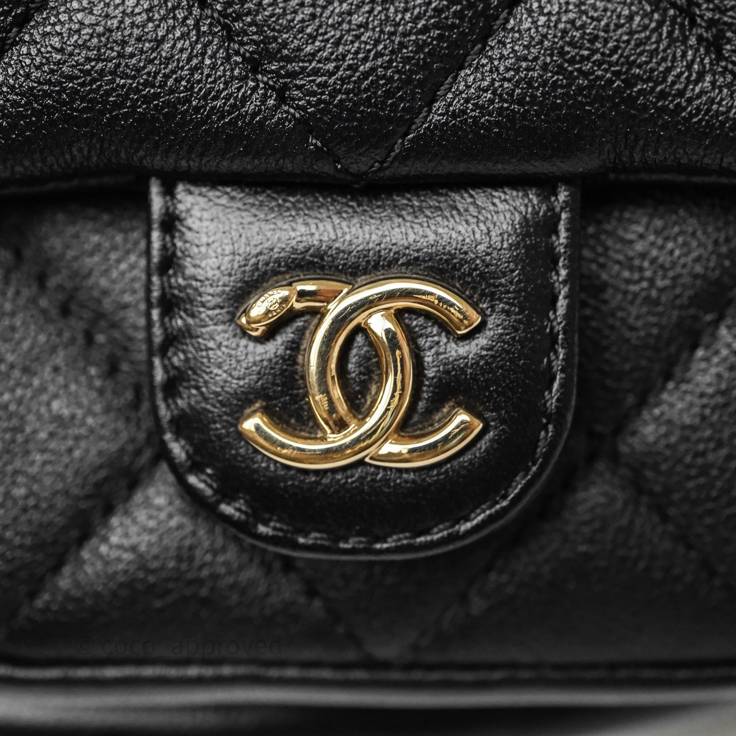 Chanel Duma Backpack Medium Black Calfskin Gold Hardware