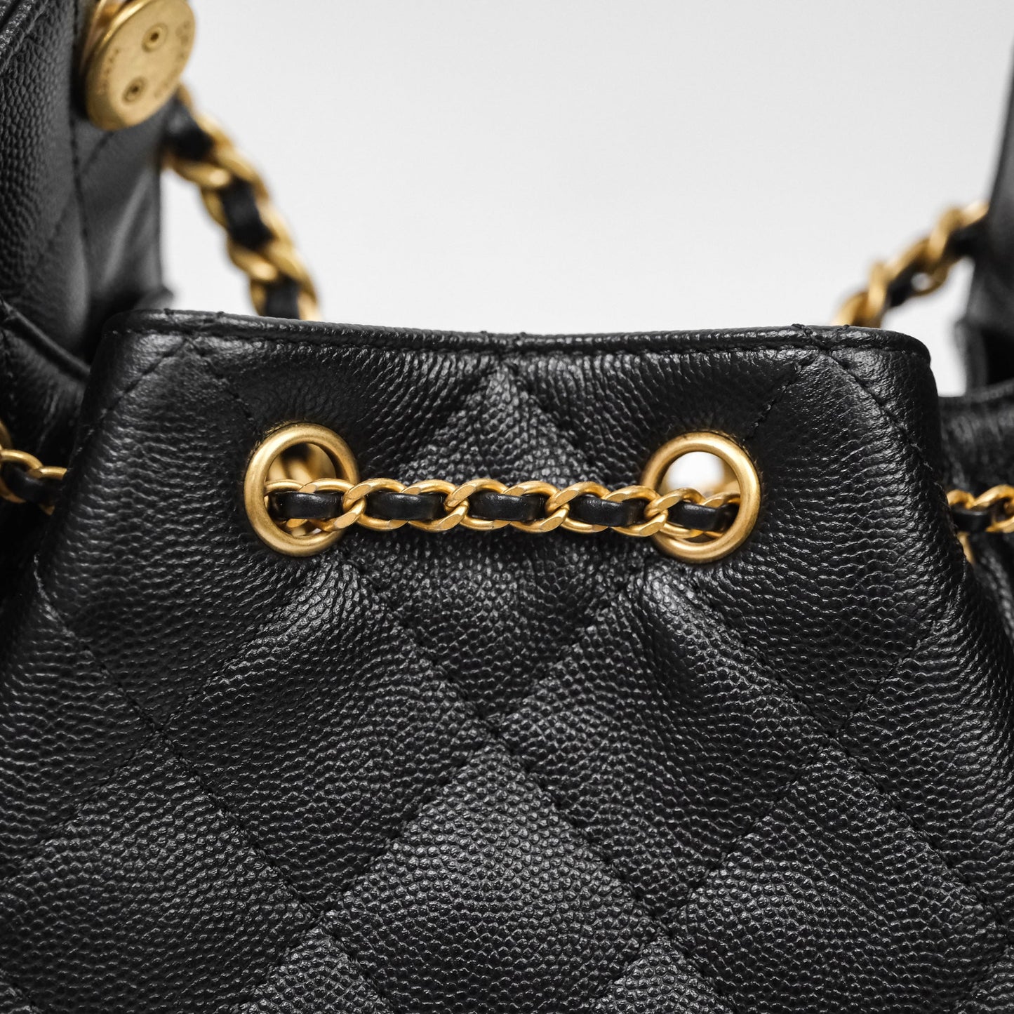 Chanel 25 Mini Black Caviar Aged Gold Hardware