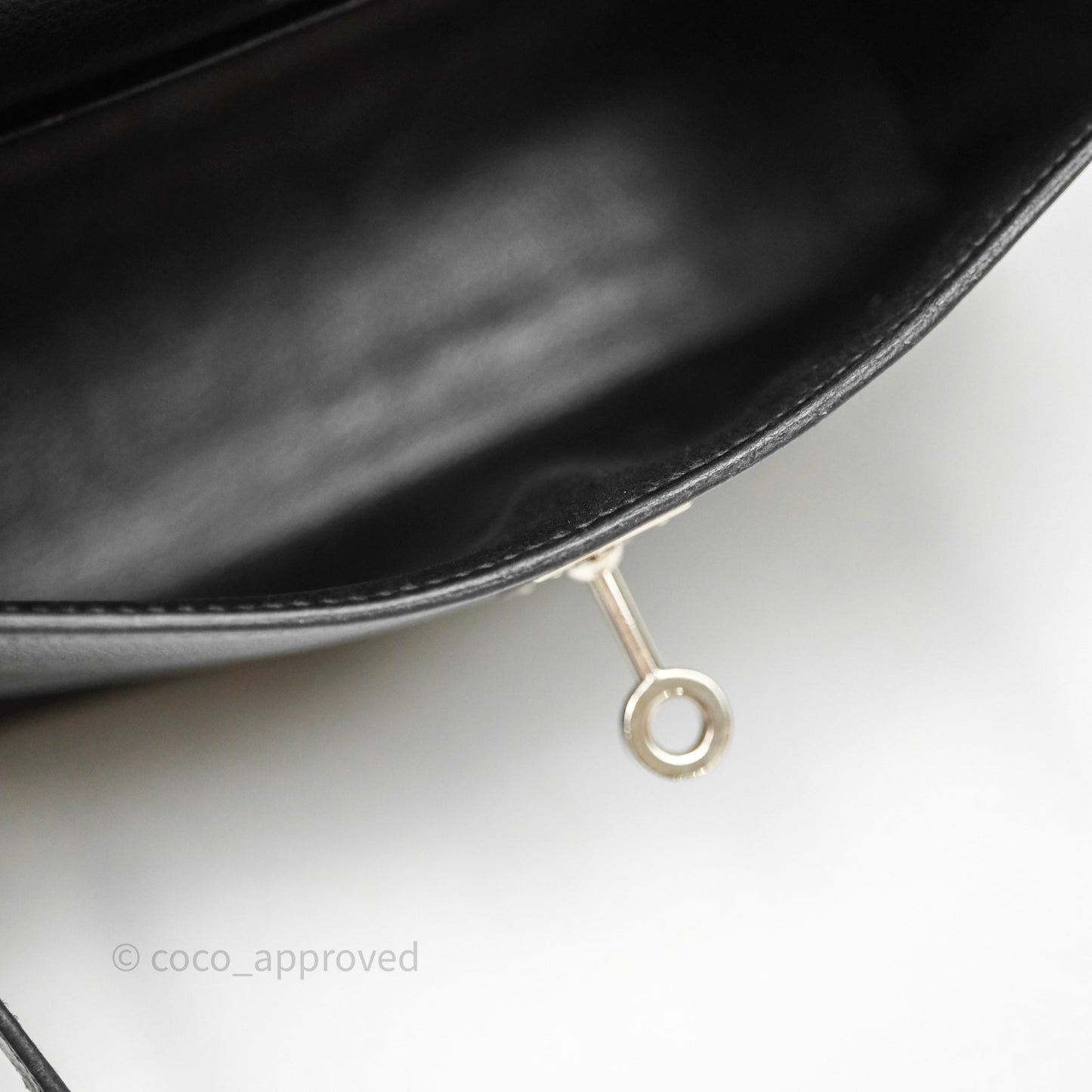 Hermès Kelly Pochette Clutch Black Swift Palladium Hardware