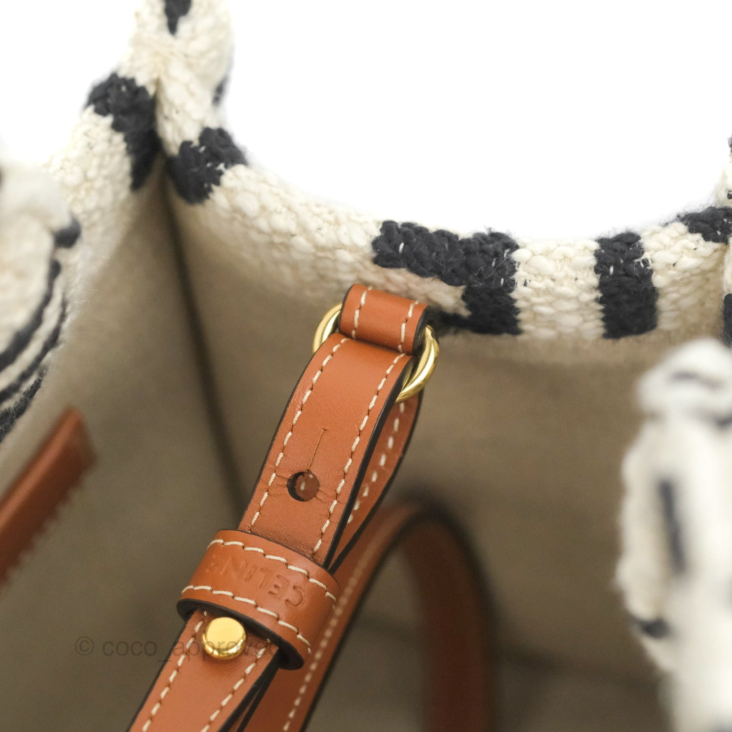 Celine Small Cabas Thais Textile with Celine All-Over White