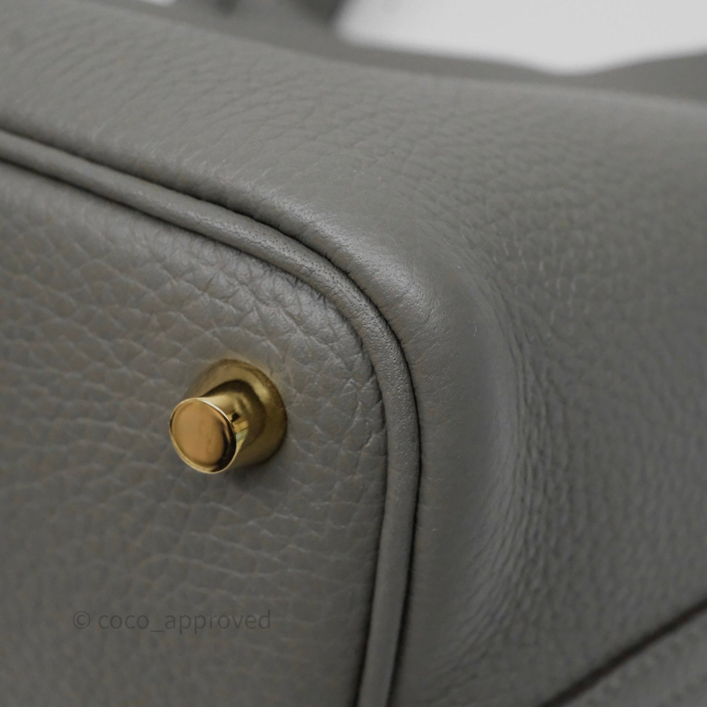 Hermès Picotin 18 Gris Meyer 0L Clemence Gold Hardware