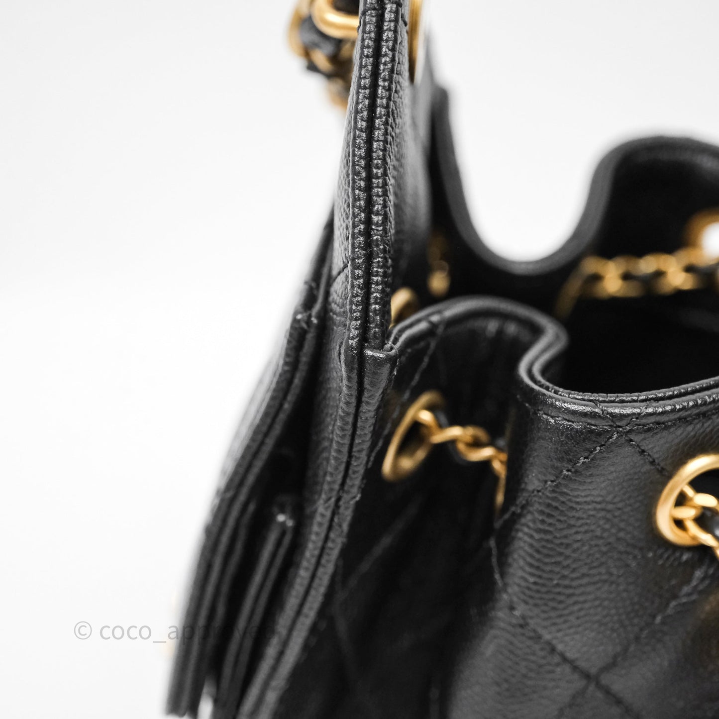 Chanel 25 Mini Black Caviar Aged Gold Hardware