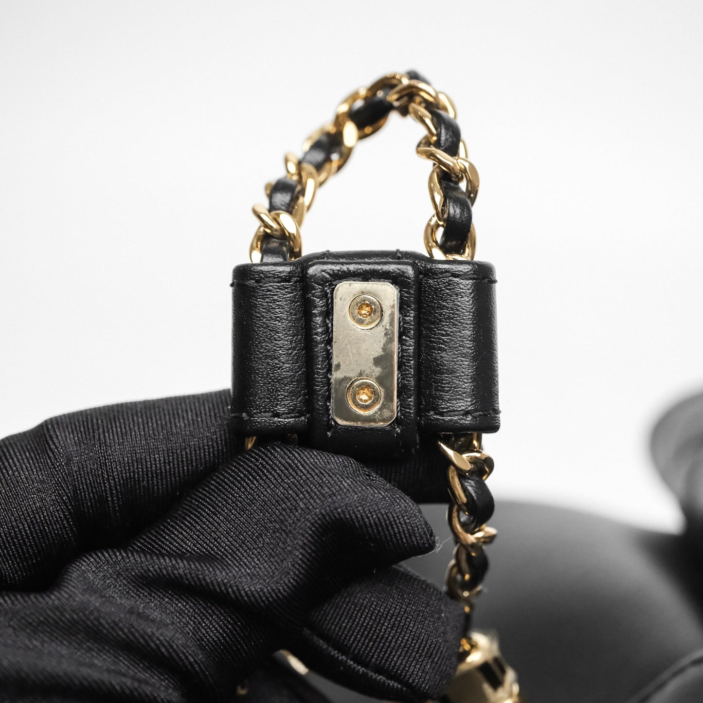 Chanel Duma Backpack Medium Black Calfskin Gold Hardware
