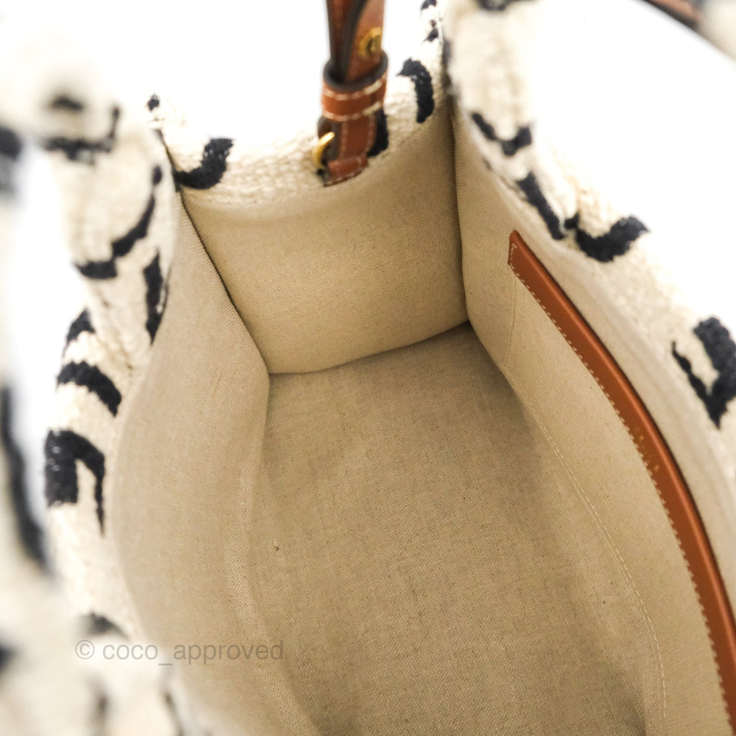 Celine Small Cabas Thais Textile with Celine All-Over White